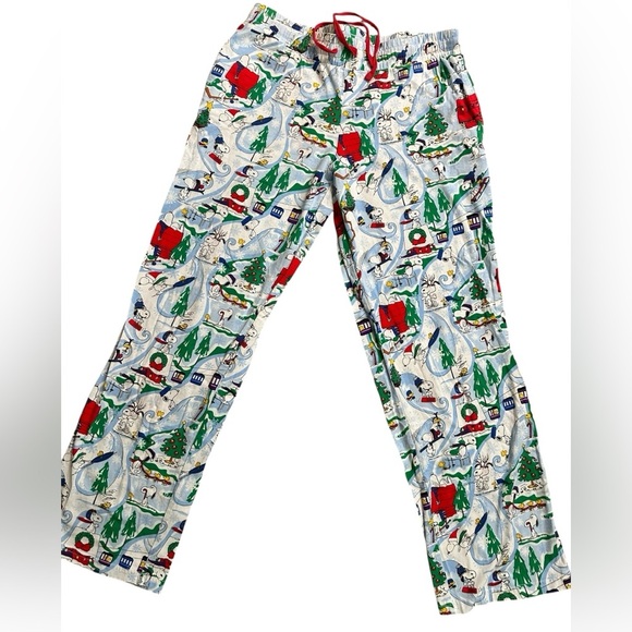A329 SNOOPY Retired pattern VERA BRADLEY Ski Slope Peanuts Pajama Pants Small - Picture 2 of 6